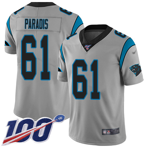 Carolina Panthers Limited Silver Men Matt Paradis Jersey NFL Football #61 100th Season Inverted Legend